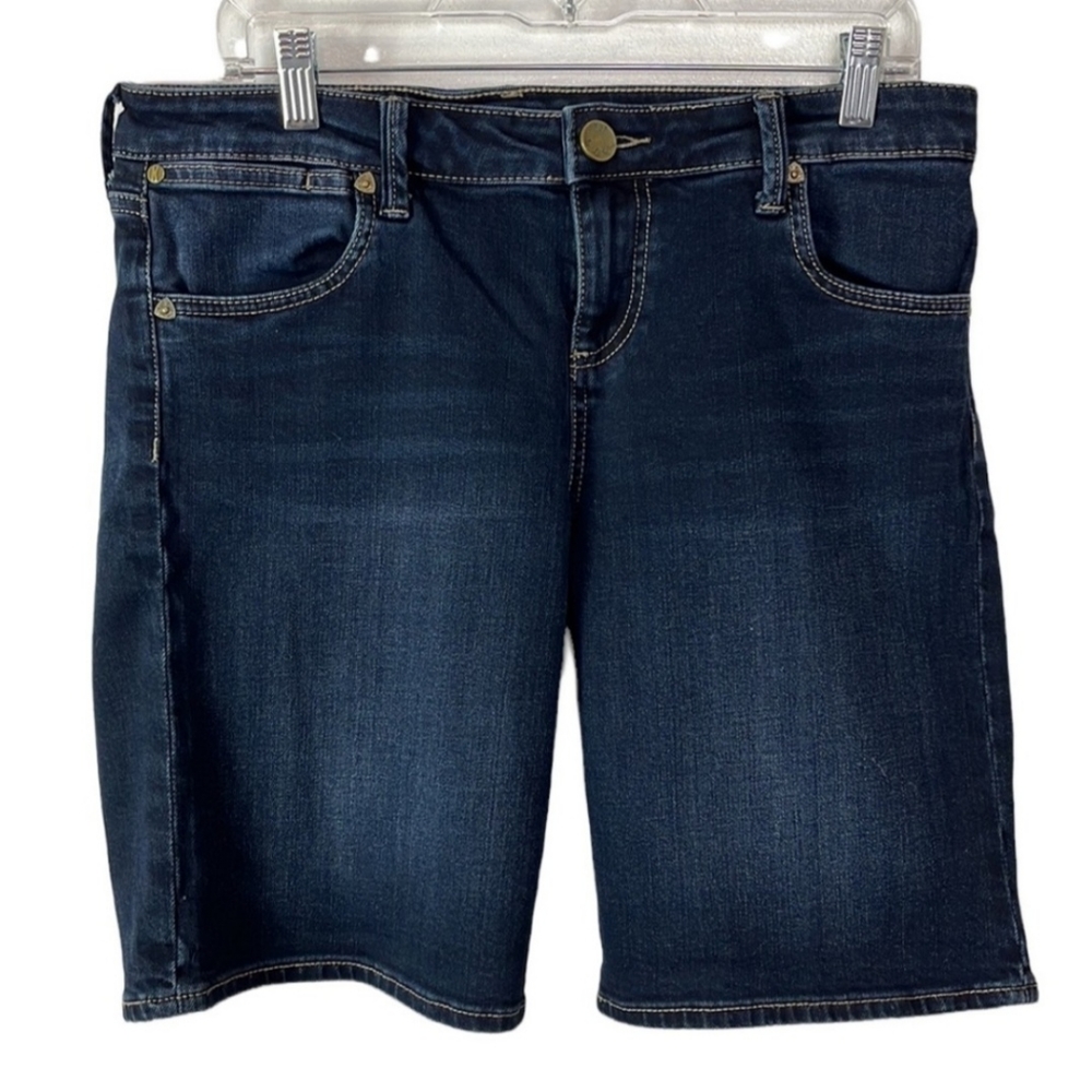 Kut from the Kloth Catherine Boyfriend Short Women 8 Dark Blue Zip 10" Inseam